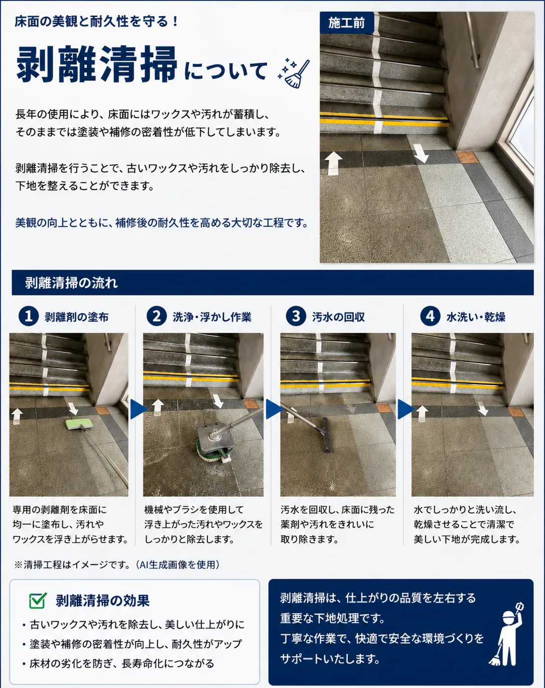 床の美観を取り戻す！剥離清掃でワックス汚れをリセット✨【三重県でリフォーム・ハウスクリーニングするならアトラ】