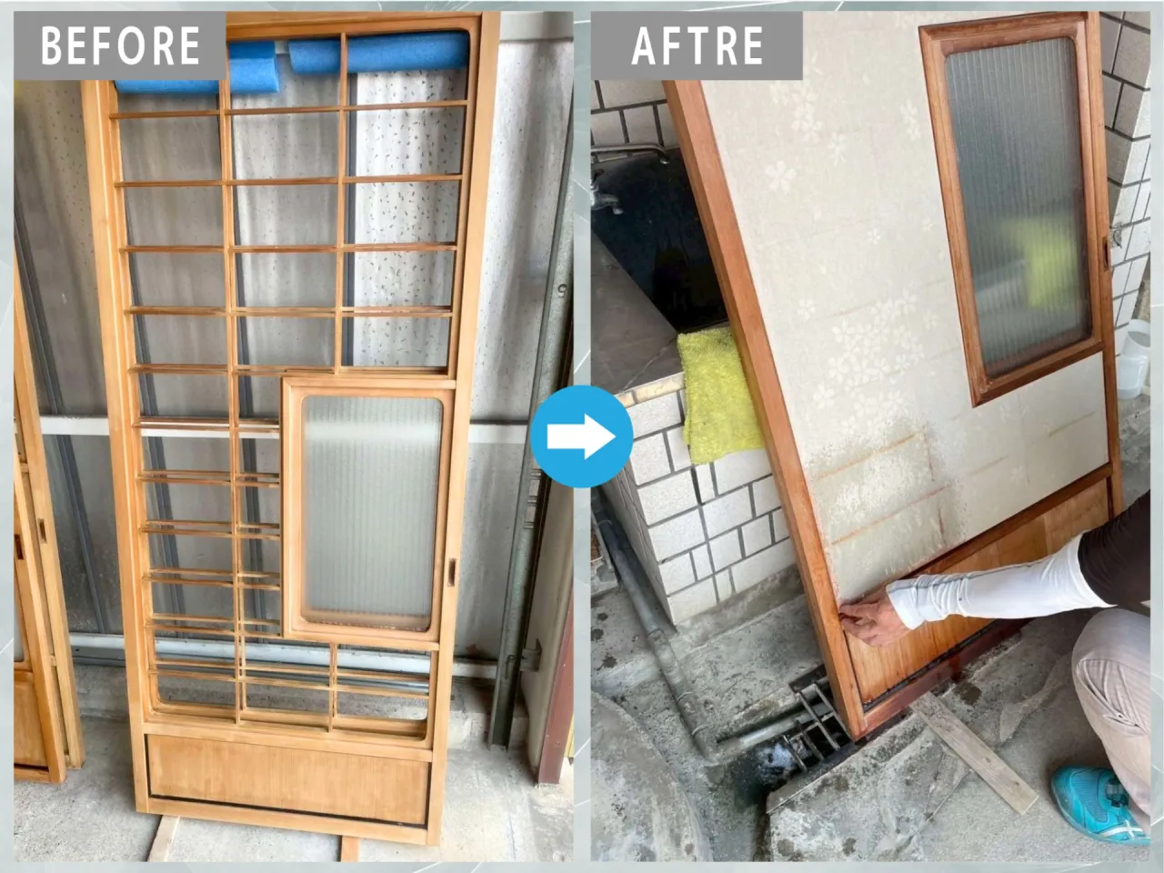 建具障子貼り